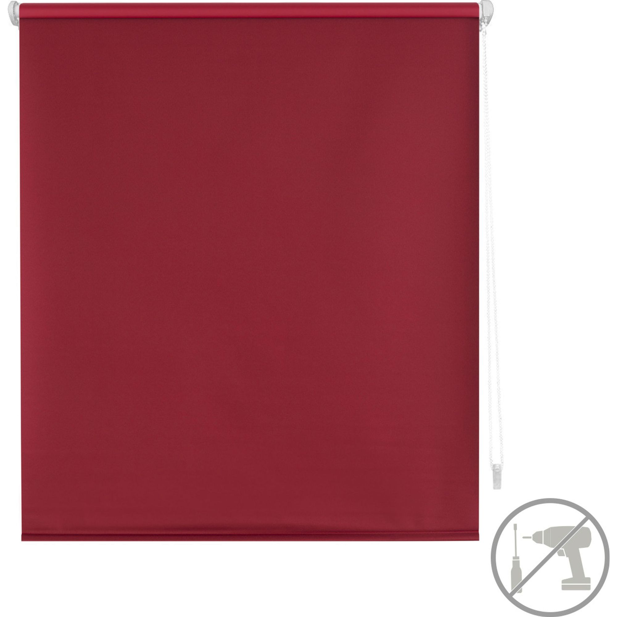 Blindecor   estor enrollable sin herramientas easyfix opaco liso - medidas estor: 52x180 - medida tela estor: 49x175 - estor rojo burdeos