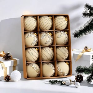 Pallina in velluto colore verde con gemme per albero di Natale decoraz