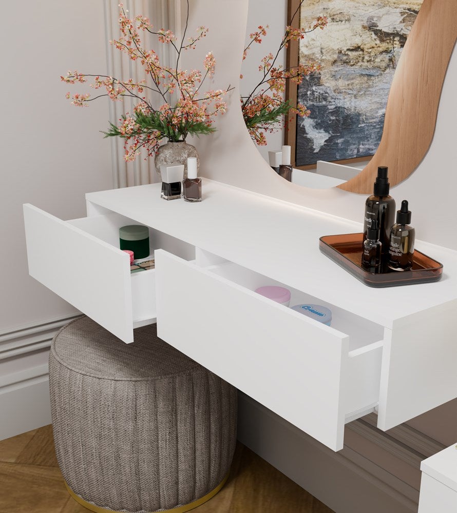 Coiffeuse sans miroir en MDF Blanc H. 20 x l. 110 x P. 40 cm - 3
