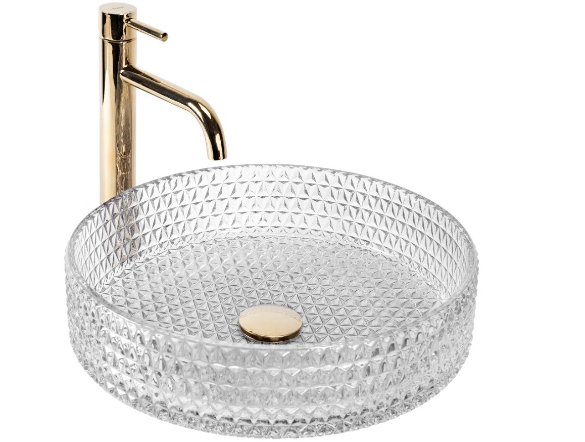 Umywalka Nablatowa Rea Cristal Transparentny 39 X 39