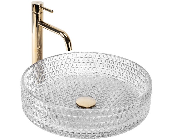 Umywalka Nablatowa Rea Cristal Transparentny 39 X 39