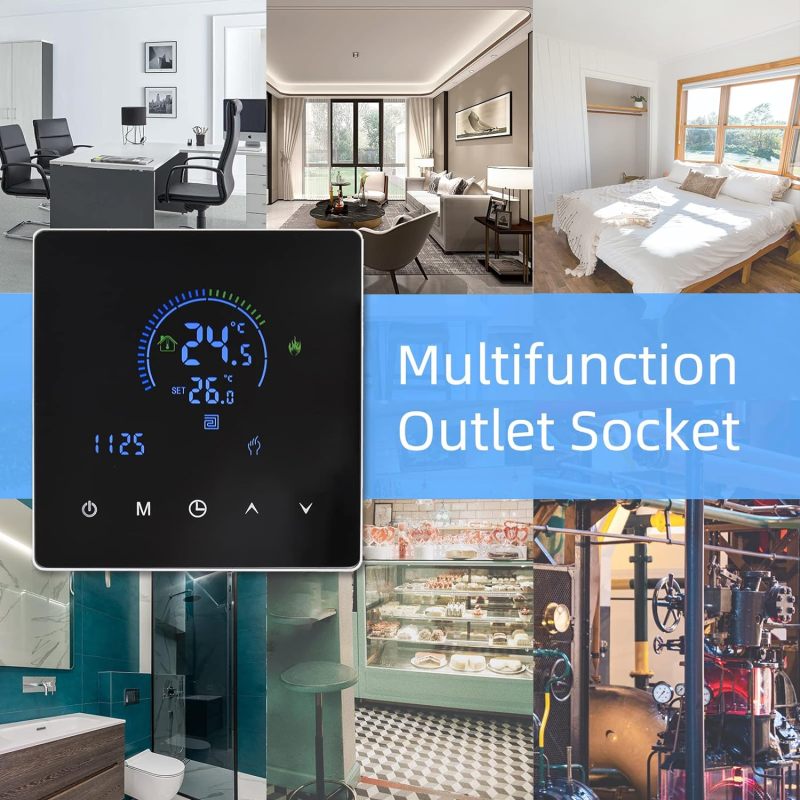 Thermostat Intelligent Connecté Wi-Fi pour Chauffage Électrique, Affichage LCD, Contrôle à Distance par Application, Chauffage Souterrain - 8