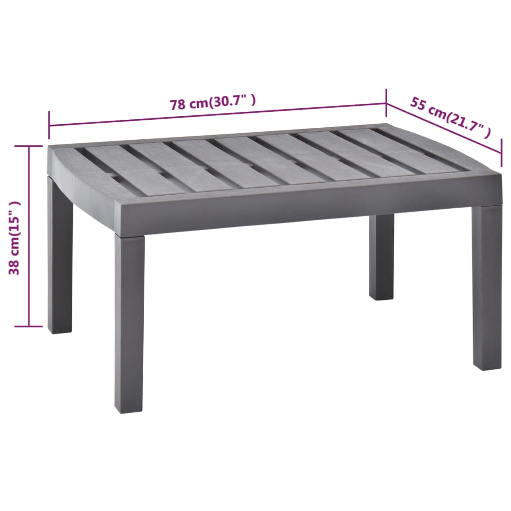 Table de jardin Moka 78x55x38 cm Plastique vidaXL - 3