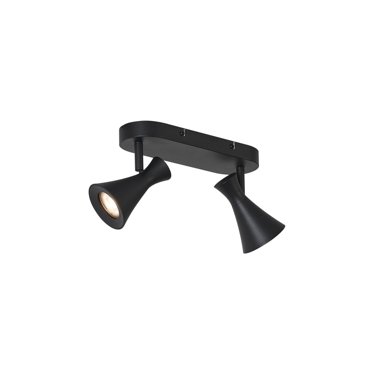 Nowoczesny reflektor sufitowy czarny 2-punktowy regulowany - Triangle