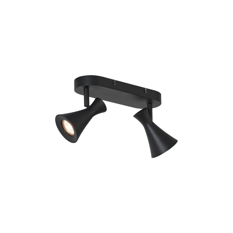 Nowoczesny reflektor sufitowy czarny 2-punktowy regulowany - Triangle