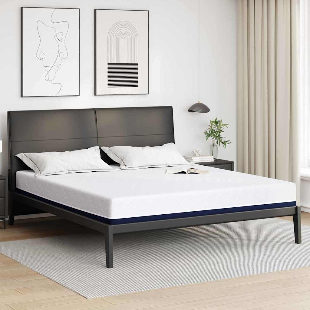 Materac Biały i niebieski 200 x 200 cm Tkanina żakardowa vidaXL