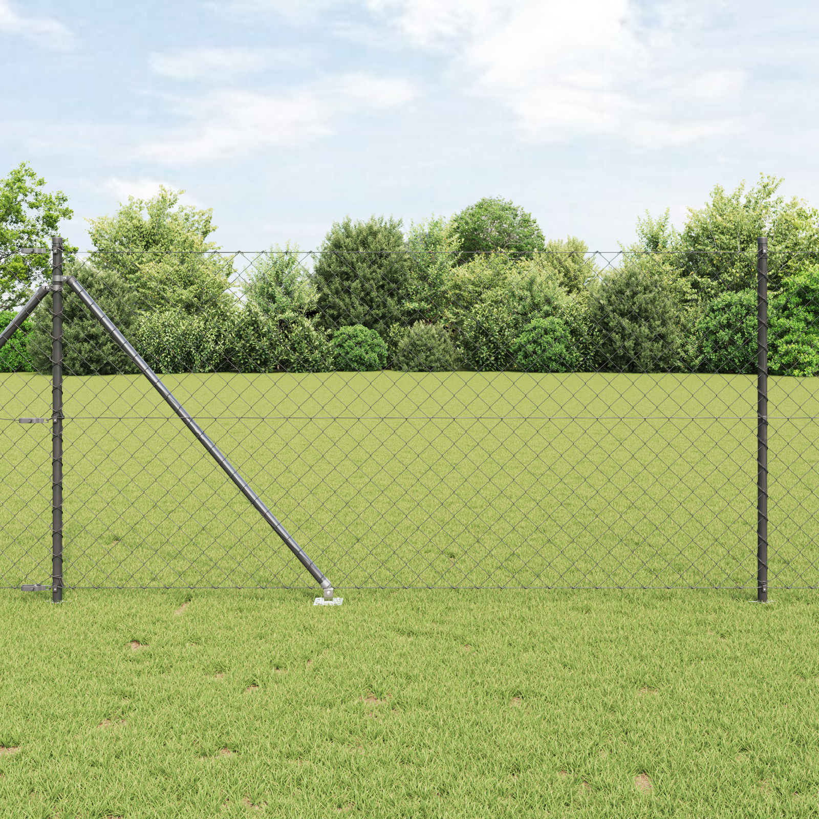 Słupek ogrodzeniowy. Szary 25 x 1 m (siatka 60 x 60 mm) Stal vidaXL