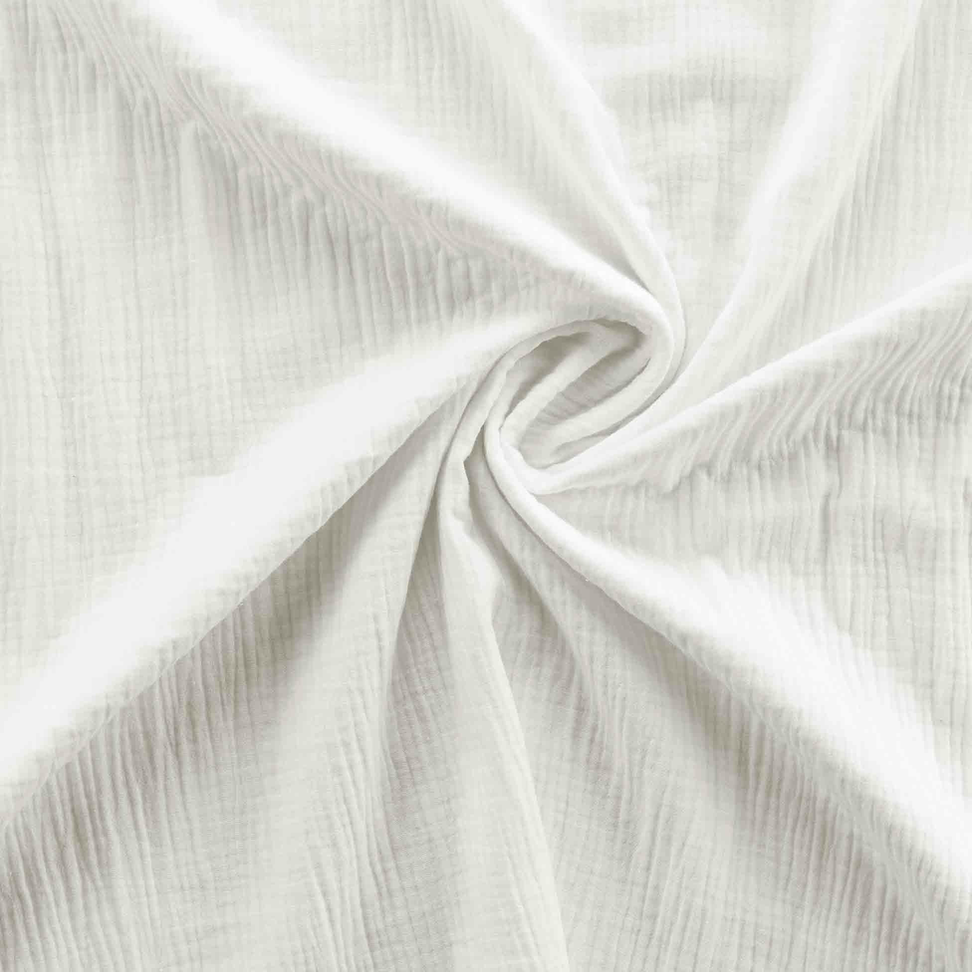 Parure de lit 260 x 240 cm Sienna Blanc + 2 taies 63x63 cm – Double face gaze de coton & coton 57 fils - 4