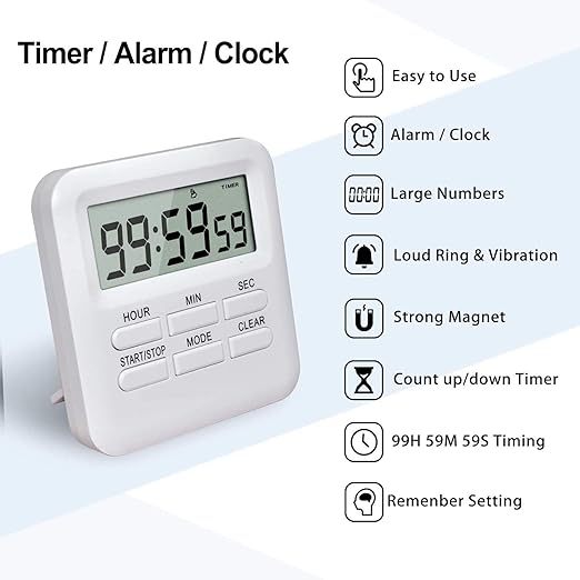 Sveglia da cucina portatile con timer meccanico manuale a forma di gufo, per la cucina e il piano di lavoro (blu) | Leroy Merlin