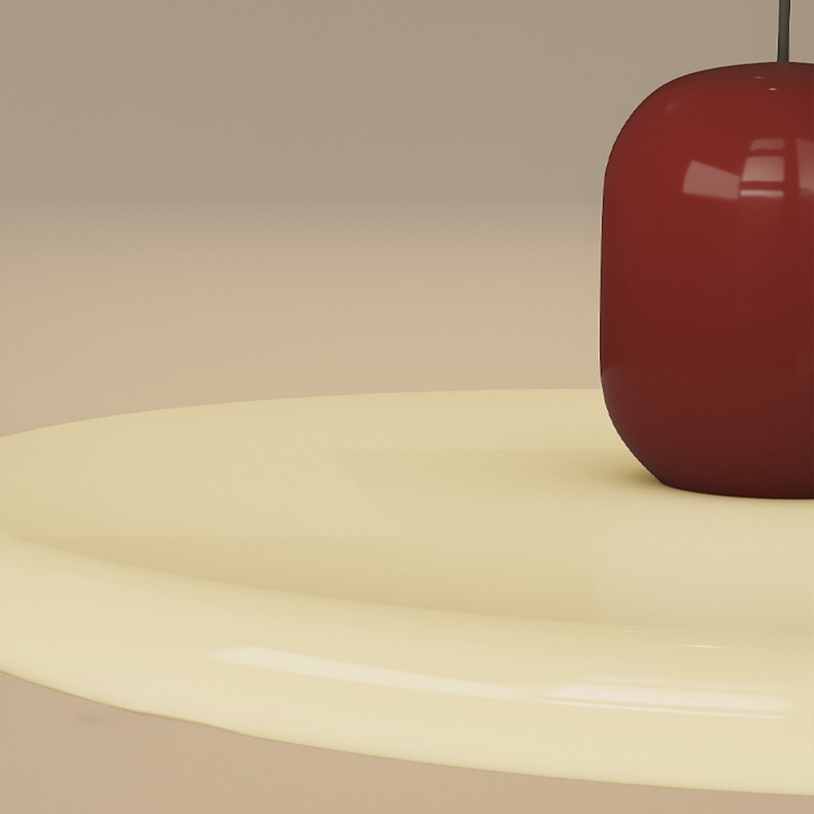 Suspension moderne en acrylique, design minimaliste, pour salle à manger et séjour, Beige, D 30 cm x H 12 cm - 5