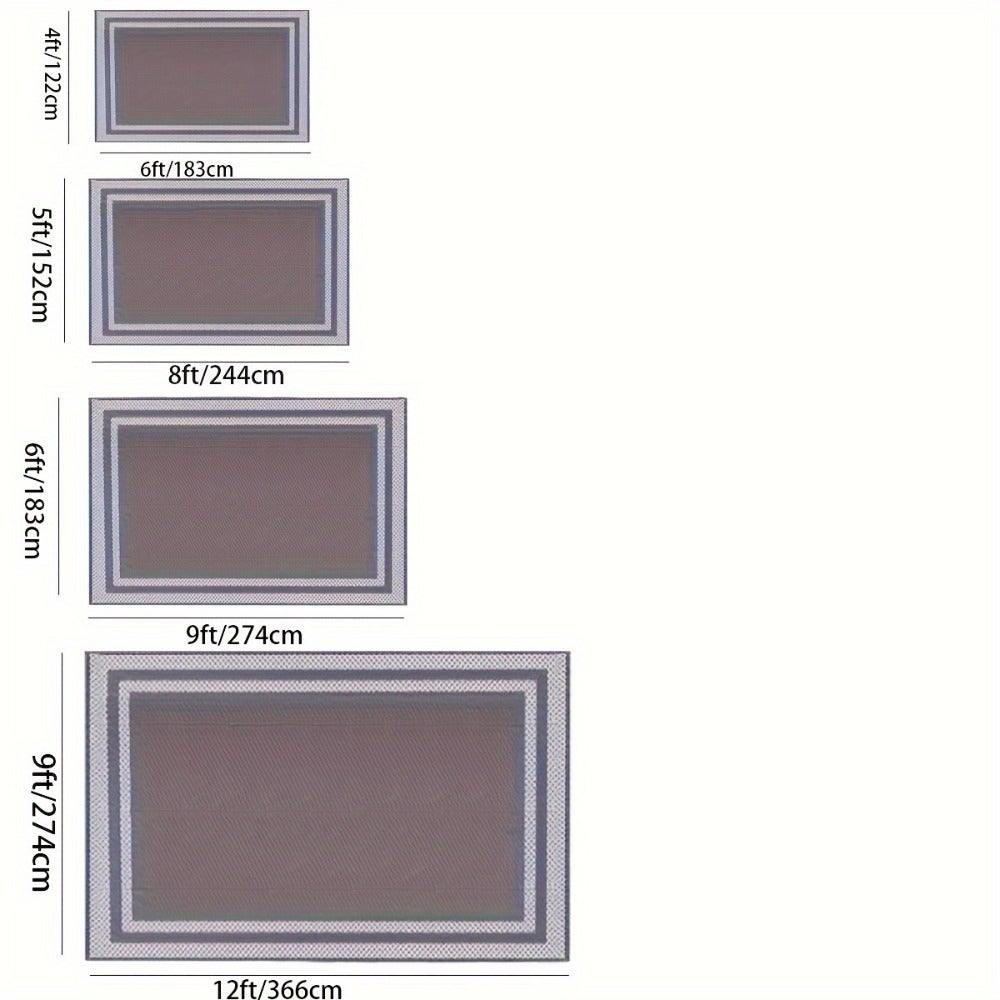 Tapis D'extérieur Pour Toutes Les Saisons,Texture Tissée,Idéal Pour Les Balcons,Terrasses,Camping-cars,Pique-niques Et Tapis Décoratifs,183x275cm - 4