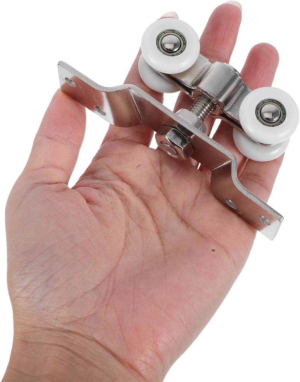 Kit de 2 Roulettes Silencieuses en Nylon et Acier Inoxydable, Poulies pour Portes Coulissantes à Galandage, Installation Facile pour Portes - 4