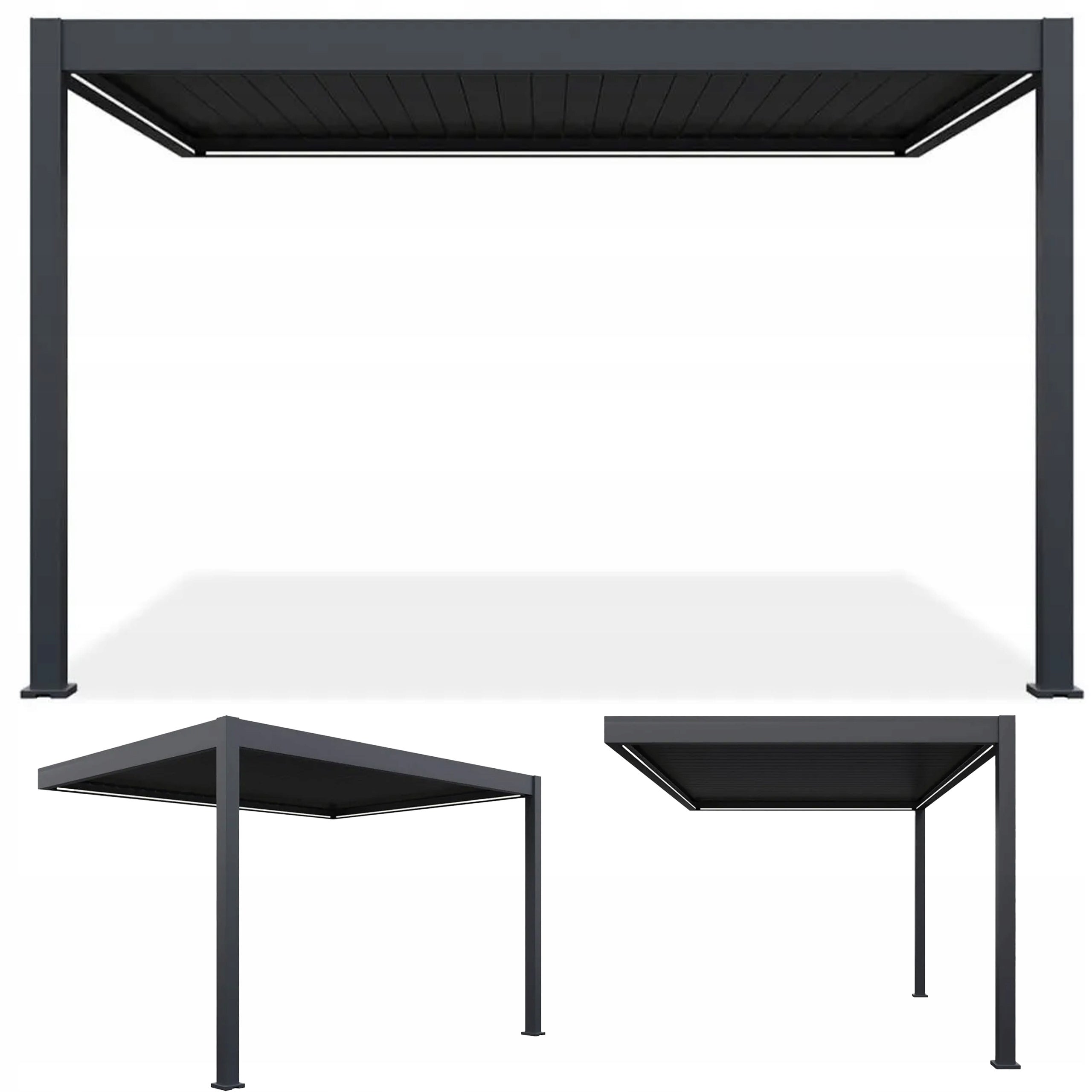 Pergola Przyścienna Z Oświetleniem Led Elegance Wall 3x4 Na Taras Gutroof 1 szt