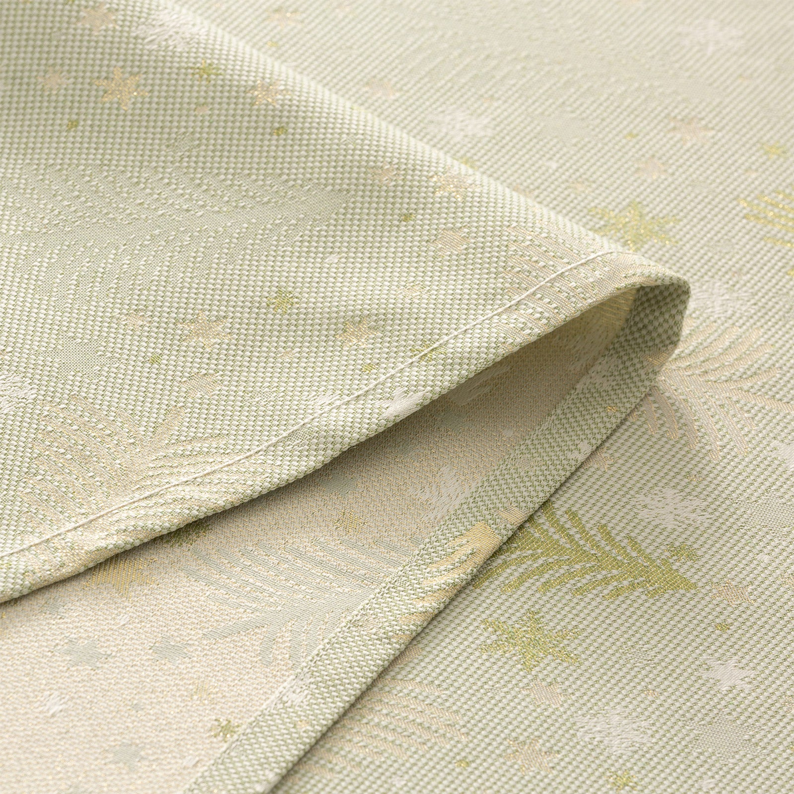 Tovaglia di Natale rettangolare in cotone jacquard verde e oro 140x200 cm - Christree - 4