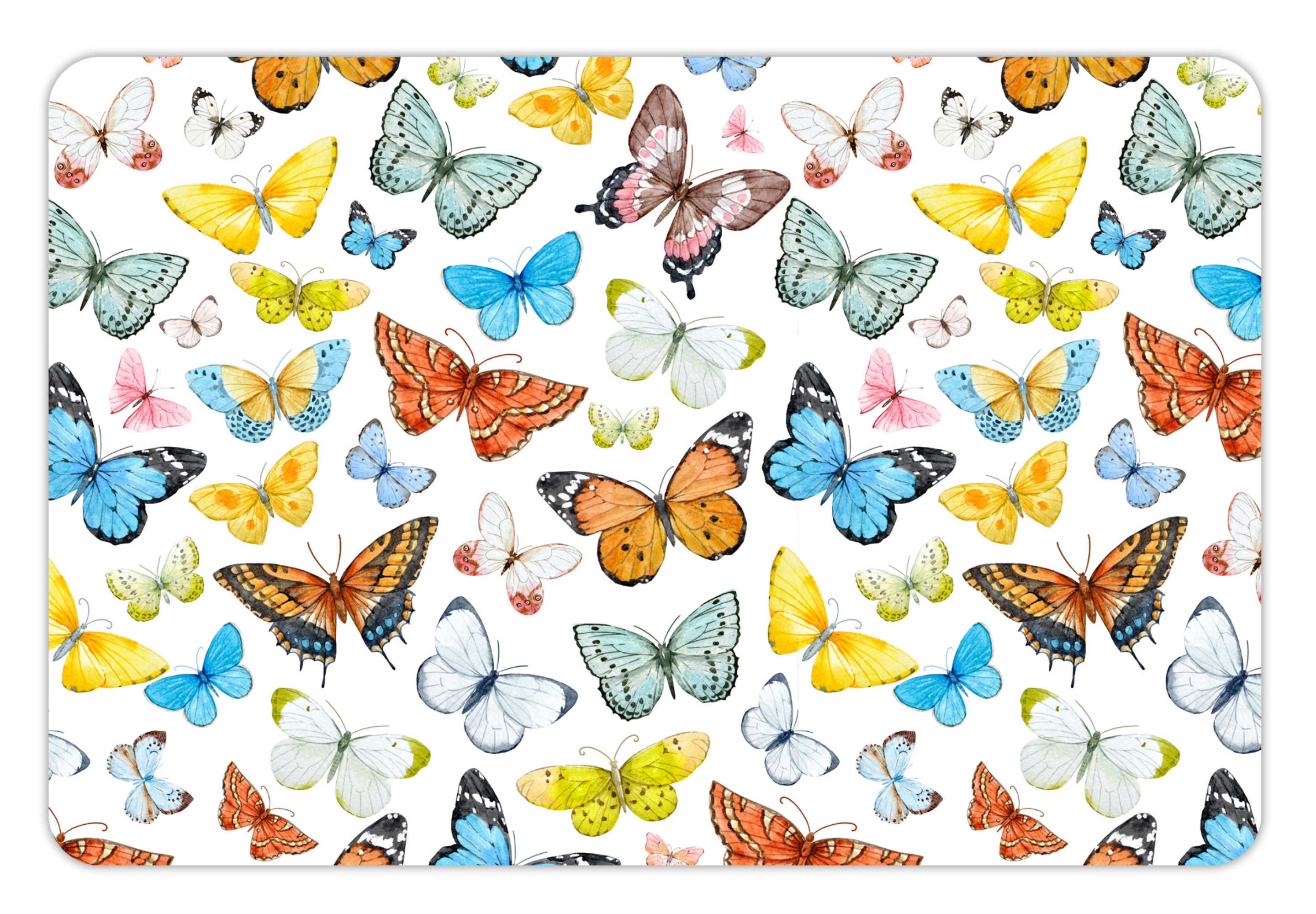 Alfombra de vinilo infantil mariposas 100x150 cm - pvc antideslizante, vinilica para habitación infantil, ignífuga y lavable