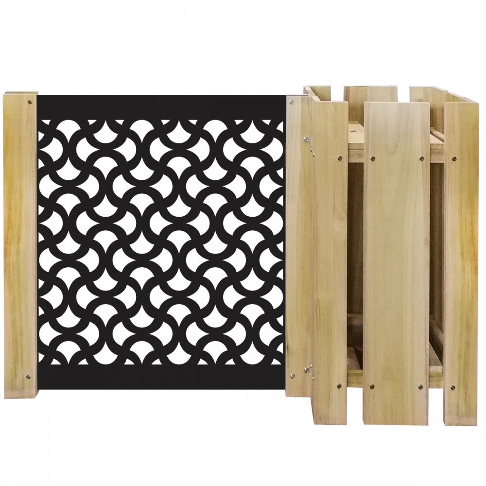 DONICA DREWNIANA KOMPOZYCJA - Donica z modułową przegrodą - 150x100 cm - Wykonana z drewna i PVC - model DROPS