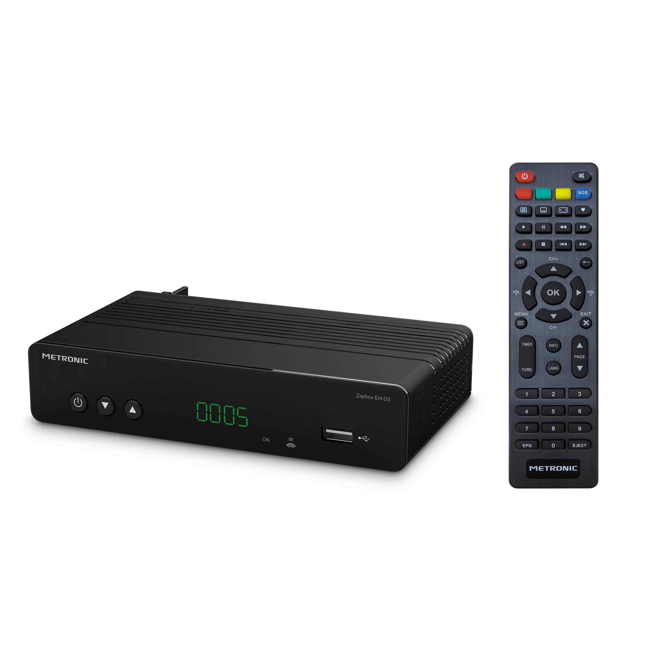 METRONIC 441622 ZAPBOX EH-D2 Decodeur TNT HD - Double Tuner USB - 2