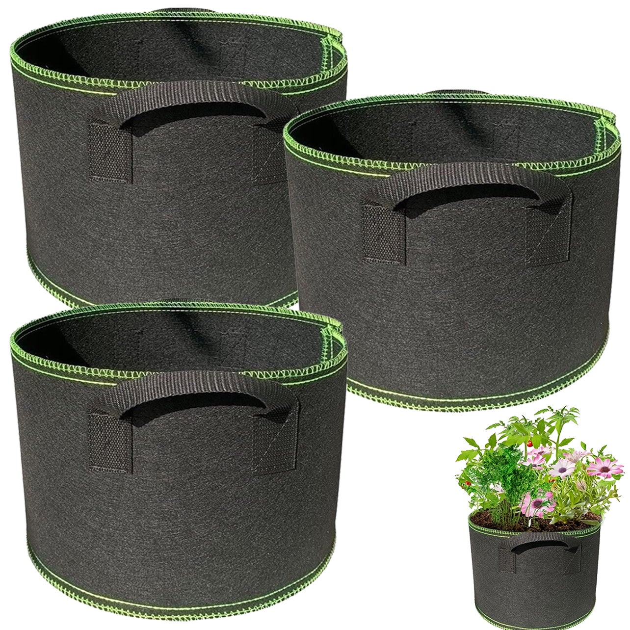 Zestaw worków do uprawy warzyw kwiatów roślin doniczki z tkaniny napowietrzającej z uchwytami wytrzymały worek do uprawy roślin o pojemności galonów