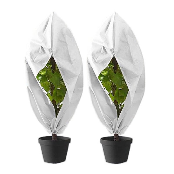 2-częściowa biała osłona przeciwmrozowa, osłona na rośliny do zimowej ochrony przed mrozem - 80*100 cm