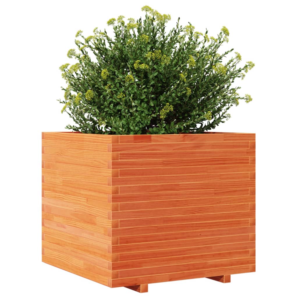 Maison Exclusive - Jardinière cire marron 80x80x72 cm bois de pin massif - 4