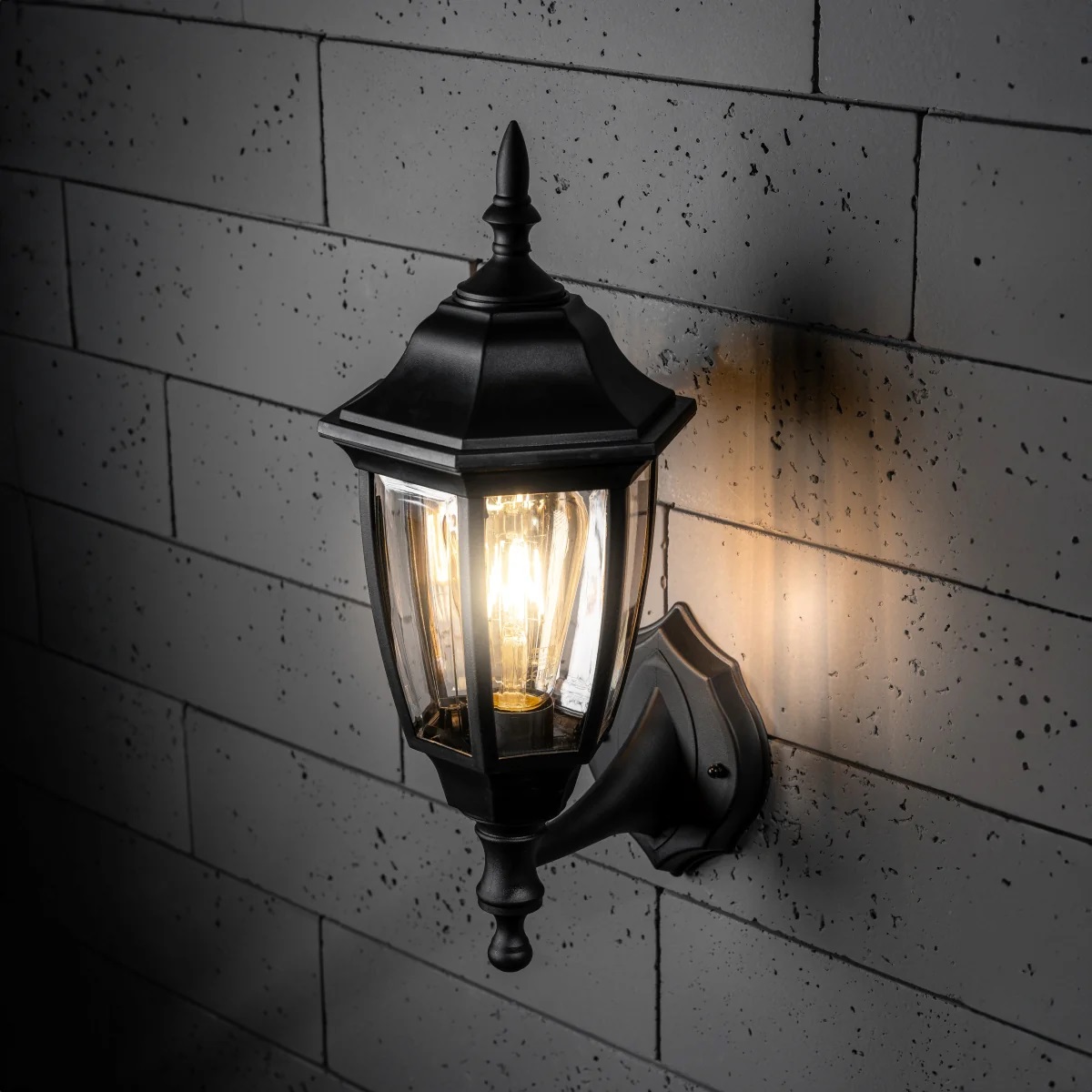 Cgc dada lámpara de pared exterior negra aplique vintage ip44 e27 tornillo estándar policarbonato
