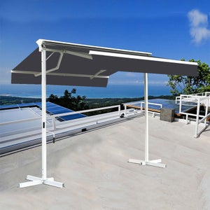 Store Banne Électrique 4x3m Anthracite - Aluminium - Toile Polyester - Télécommande - Pour Terrasse