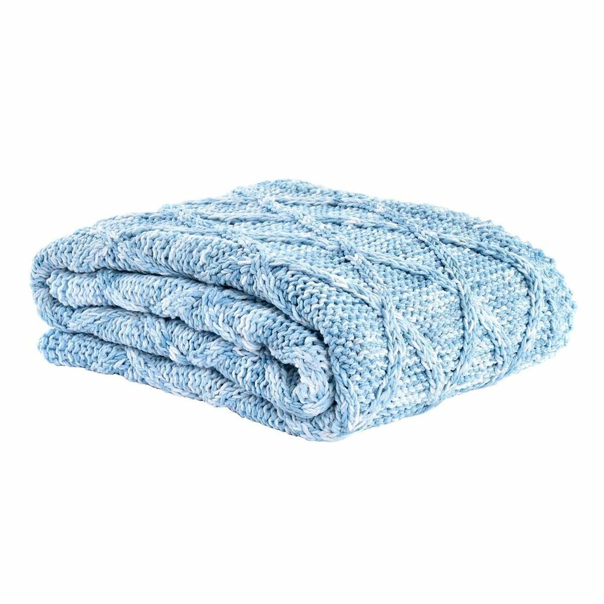 Manta dkd home decor 150 x 125 x 1 cm azul (2 unidades)