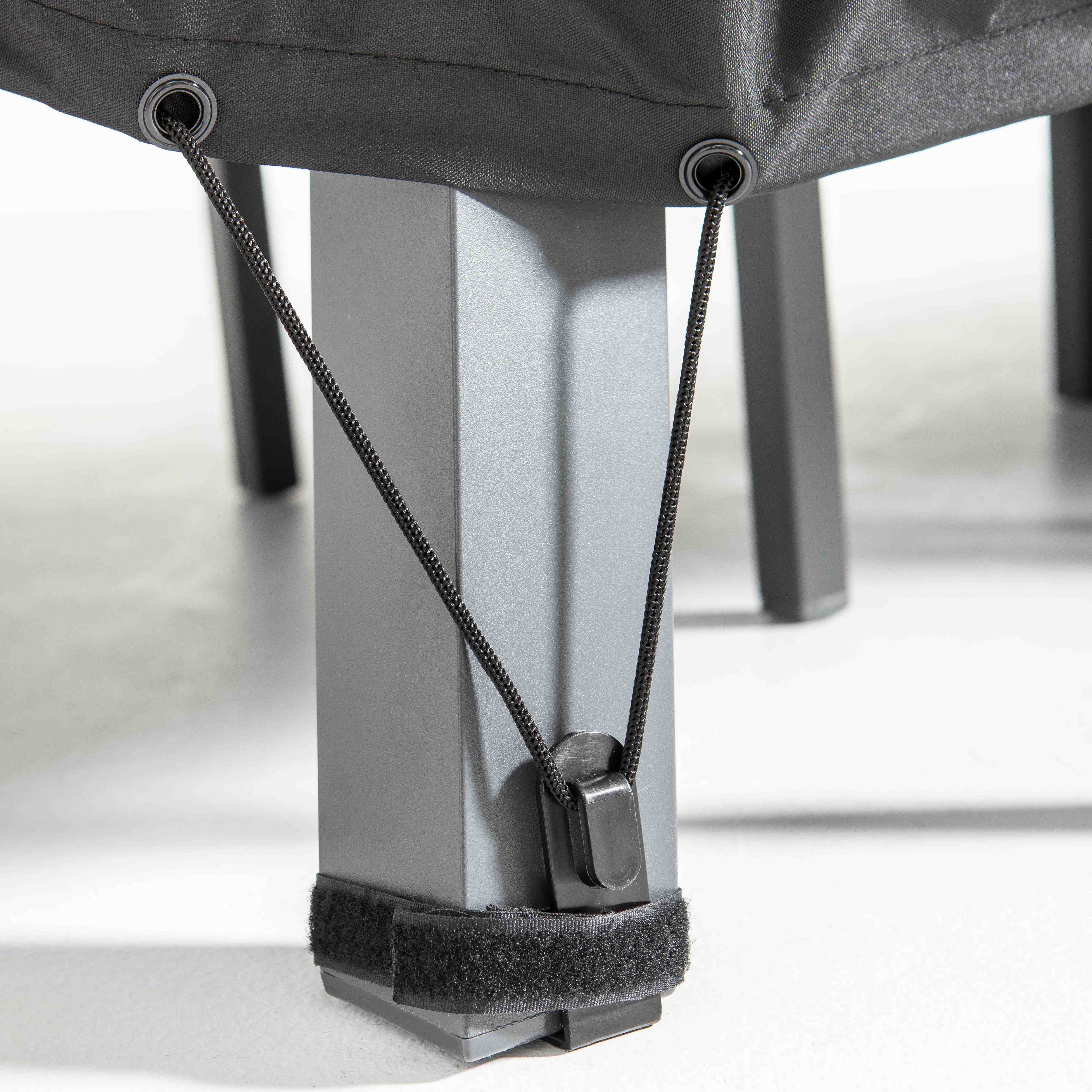 Housse de protection table Synthétique Noir RIANS ALINEA - L240 x larg130 x H60 cm - 3