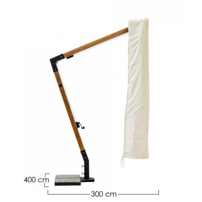 Capua ecru 3x4 polyester arm umbrella cover - 2