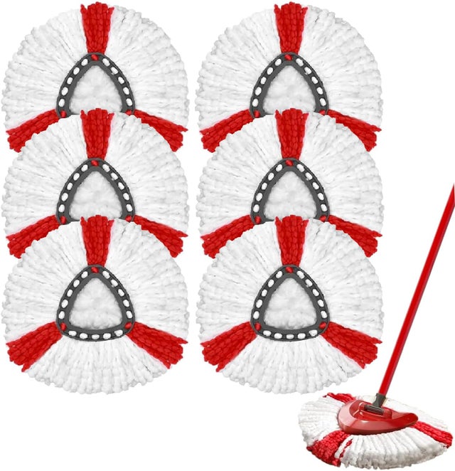 Zestaw obrotowych głowic mopa z mikrofibry do Vileda Turbo – mop wymienny – wkłady do mopów – do wszystkich podłóg – nadający się do prania w pra