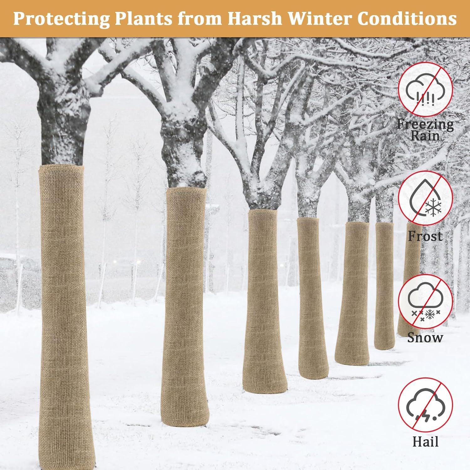 Rouleau de toile de jute protection hivernale 1x5m, couverture naturelle contre gel pour arbres légumes et plantes de jardin - 5