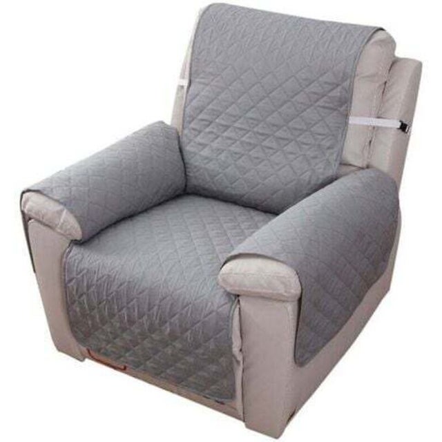 Levoberg Housse Fauteuil Relax Électrique 1 Place Imperméable Gris Foncé – Protège-Canapé Avec Poches Antidérapant