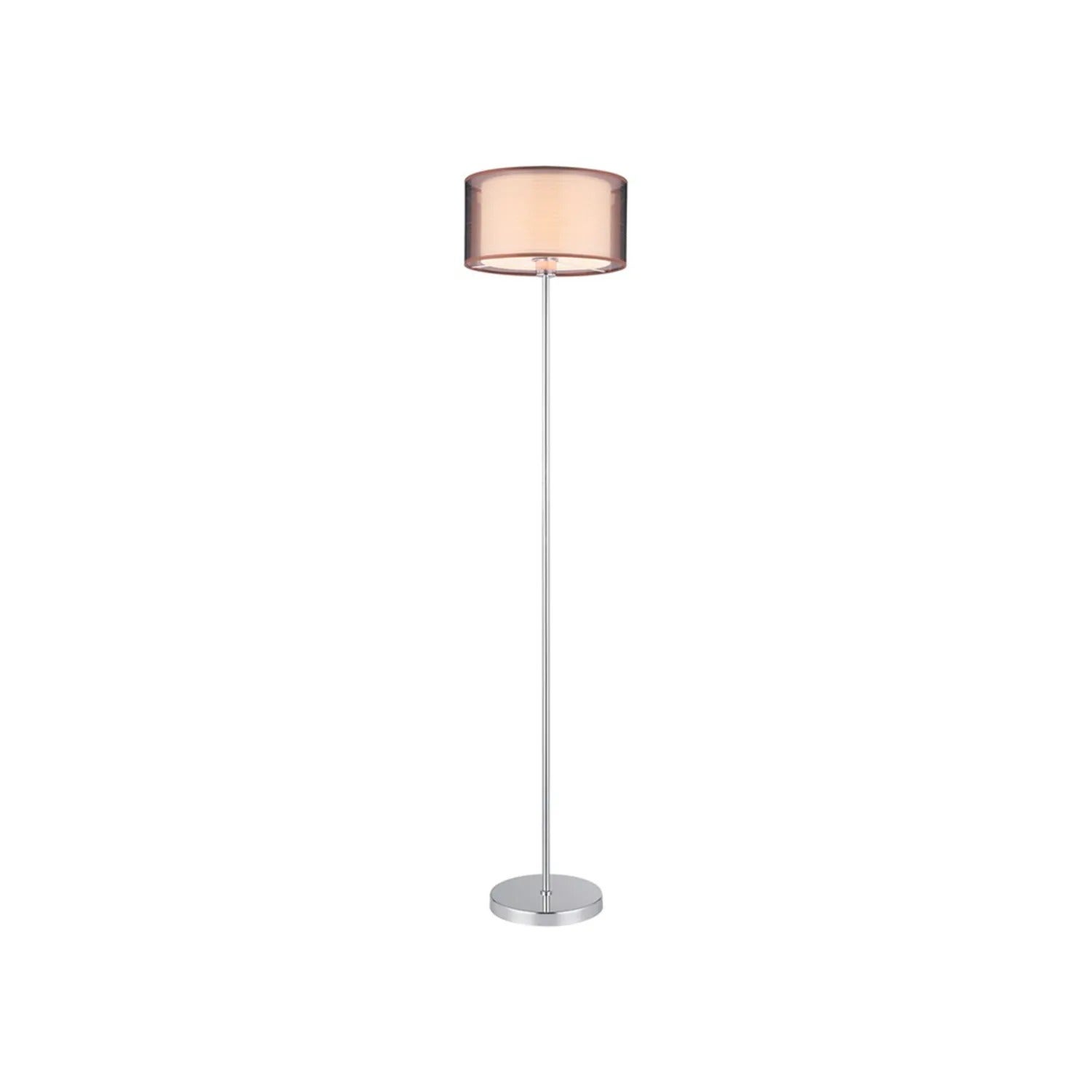 Lampa podłogowa stojąca Anastasia chromowana brązowa 1xE27x60W wym: 157 x 35 x 35 cm tkanina Rabalux