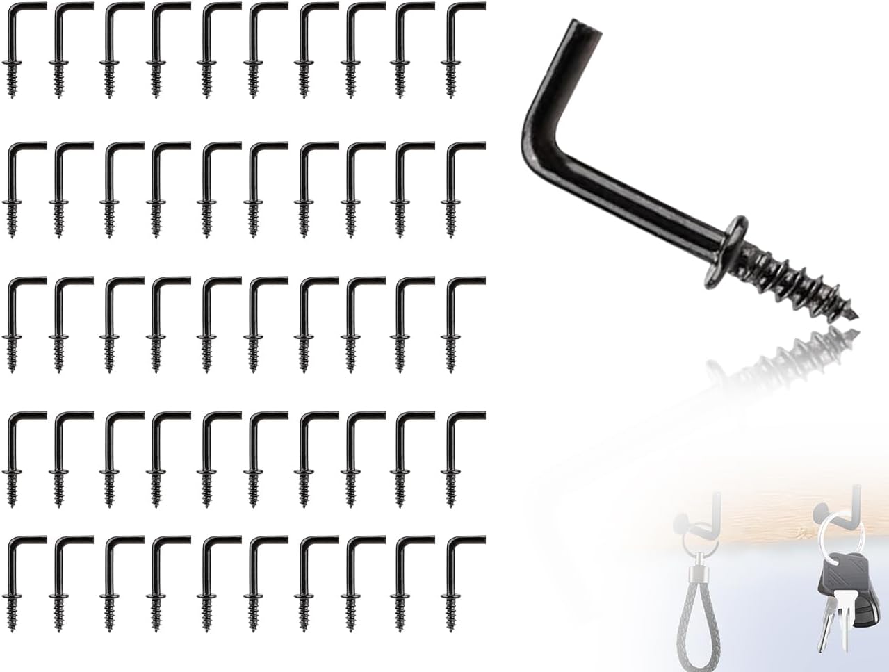 50 ganchos de rosca, mini ganchos de rosca en forma de L, pequeños ...