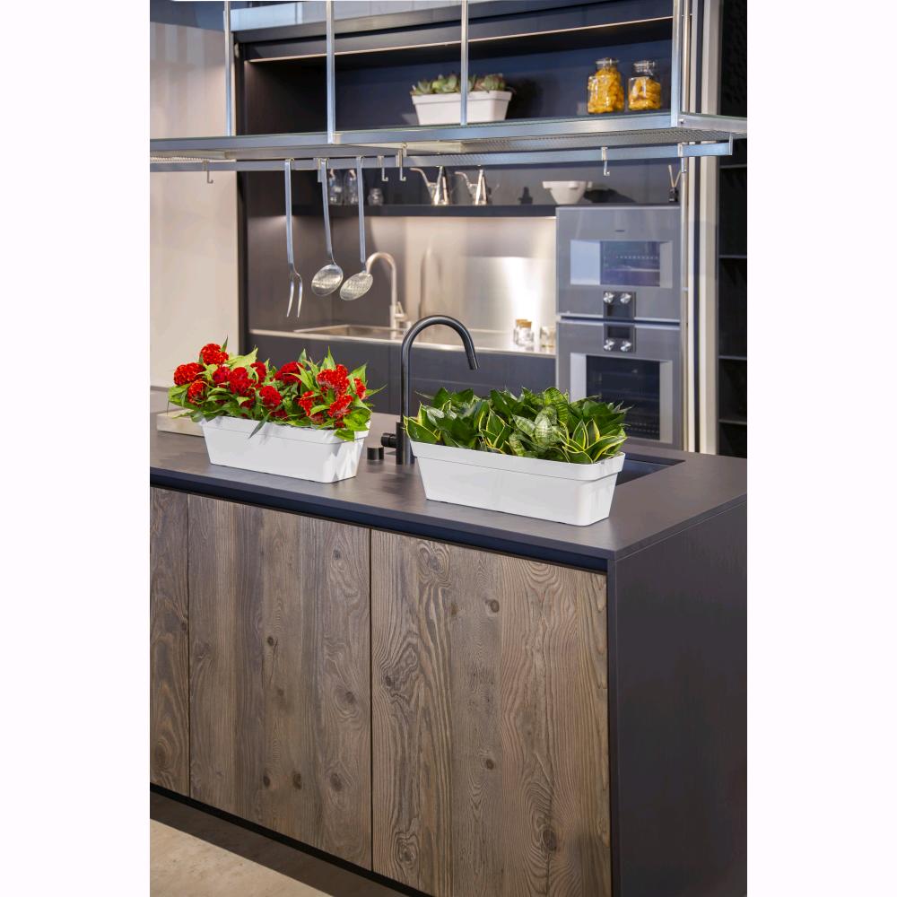 Vaso Tondo Ø36x35H cm Antracite Fioriera Balconiera 23,9 Litri interni ed esterni (ARKè) - 4