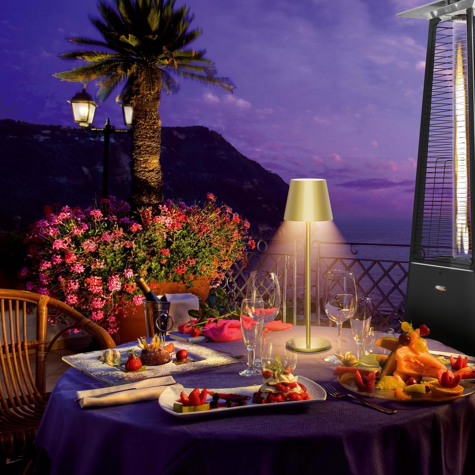 Lot de 2 lampes de table sans fil, lampe de bureau LED rechargeable, lampe tactile sans fil à 3 températures de couleur, lampe de chevet - 3