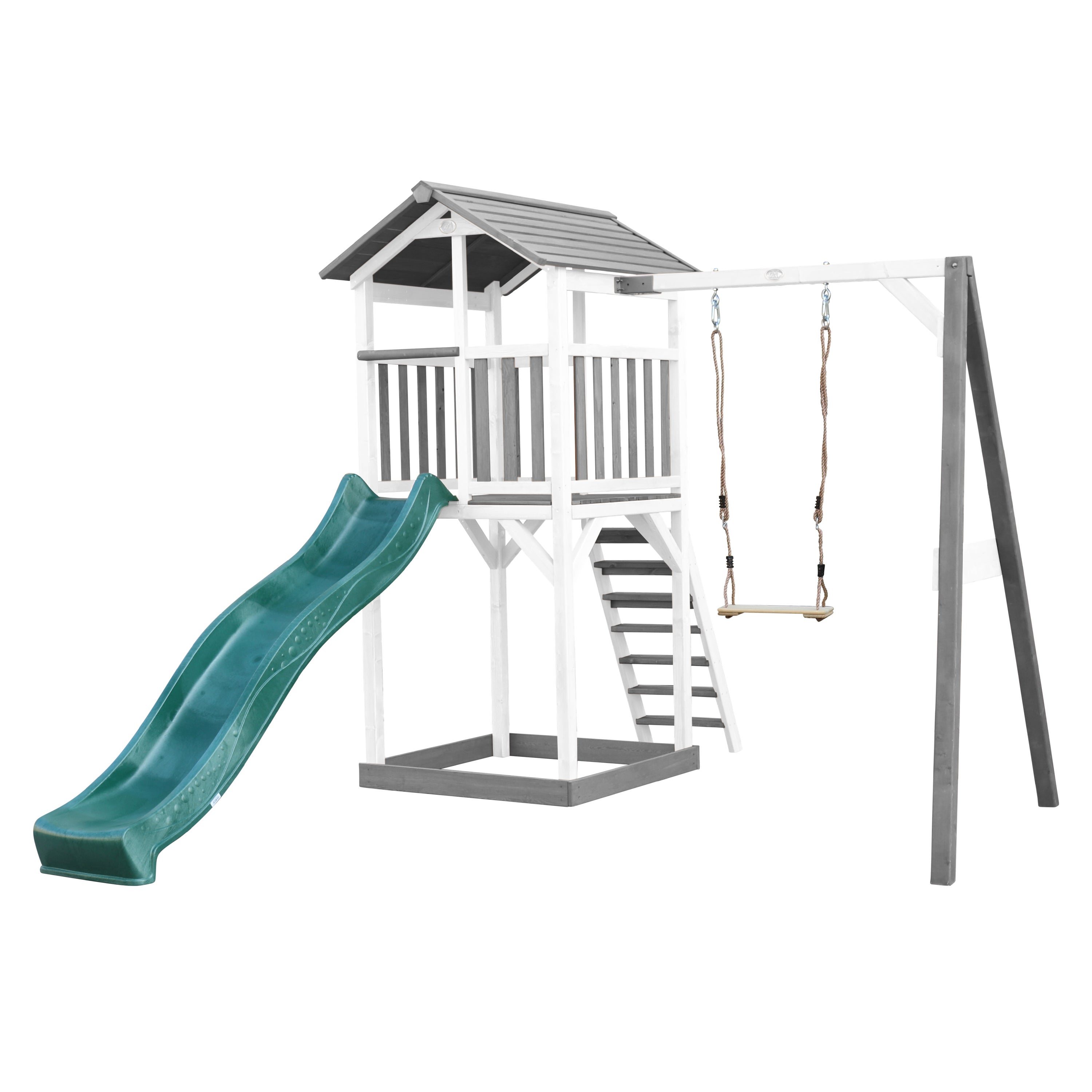 AXI Atka Maison Enfant avec Bac à Sable & Toboggan Bleu | Aire de Jeux