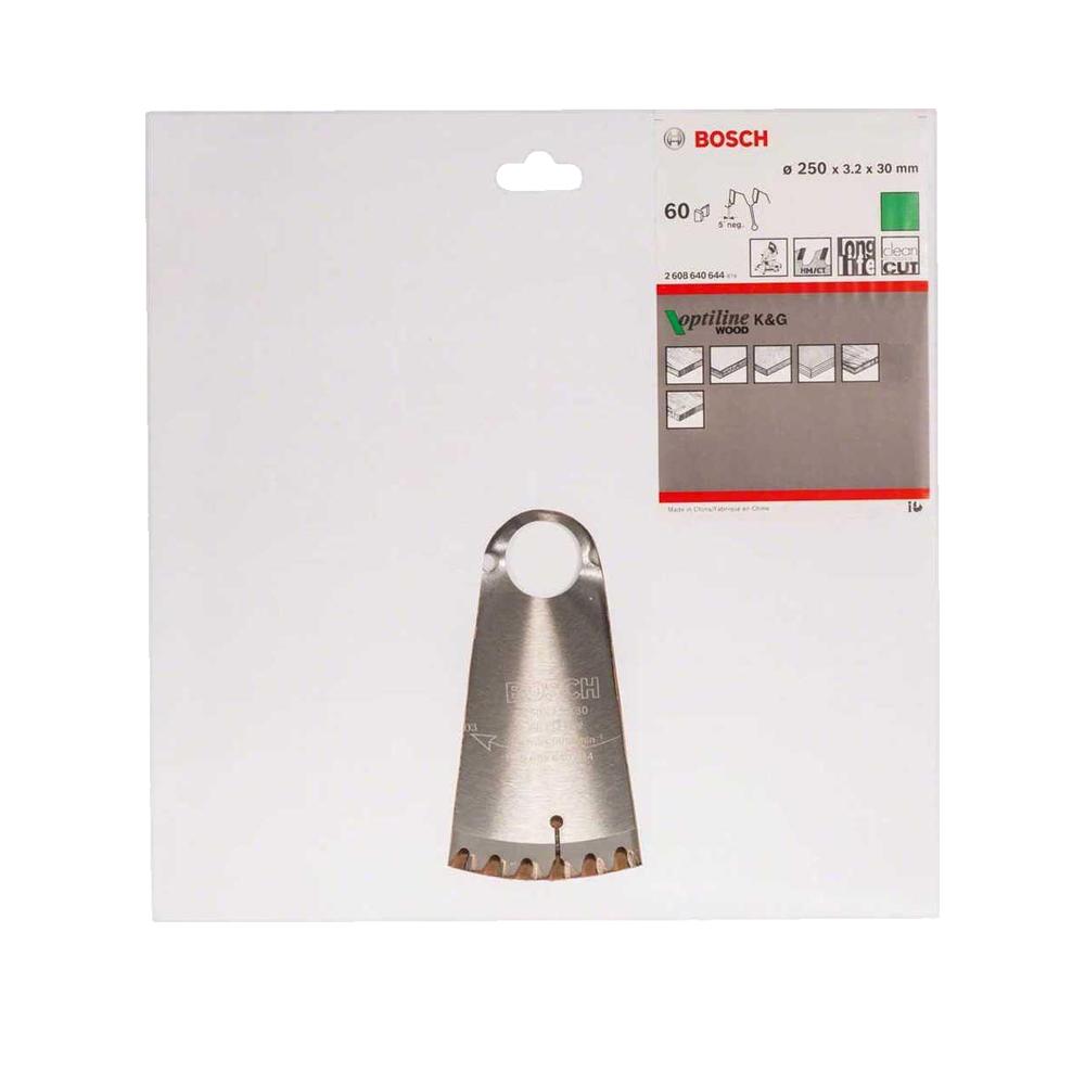 Bosch Professional - Lame Scie Circulaire Optiline Bois 250X30X3,2mm, 60D - 2608640644 - 2