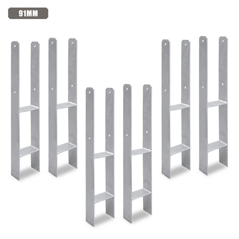 Kit Riparazione Pali Recinzione In Legno - 2 Supporti Metallici Pesanti A Doppio Braccio - Adatto Per Pali 4x4 E 6x6 Pollici