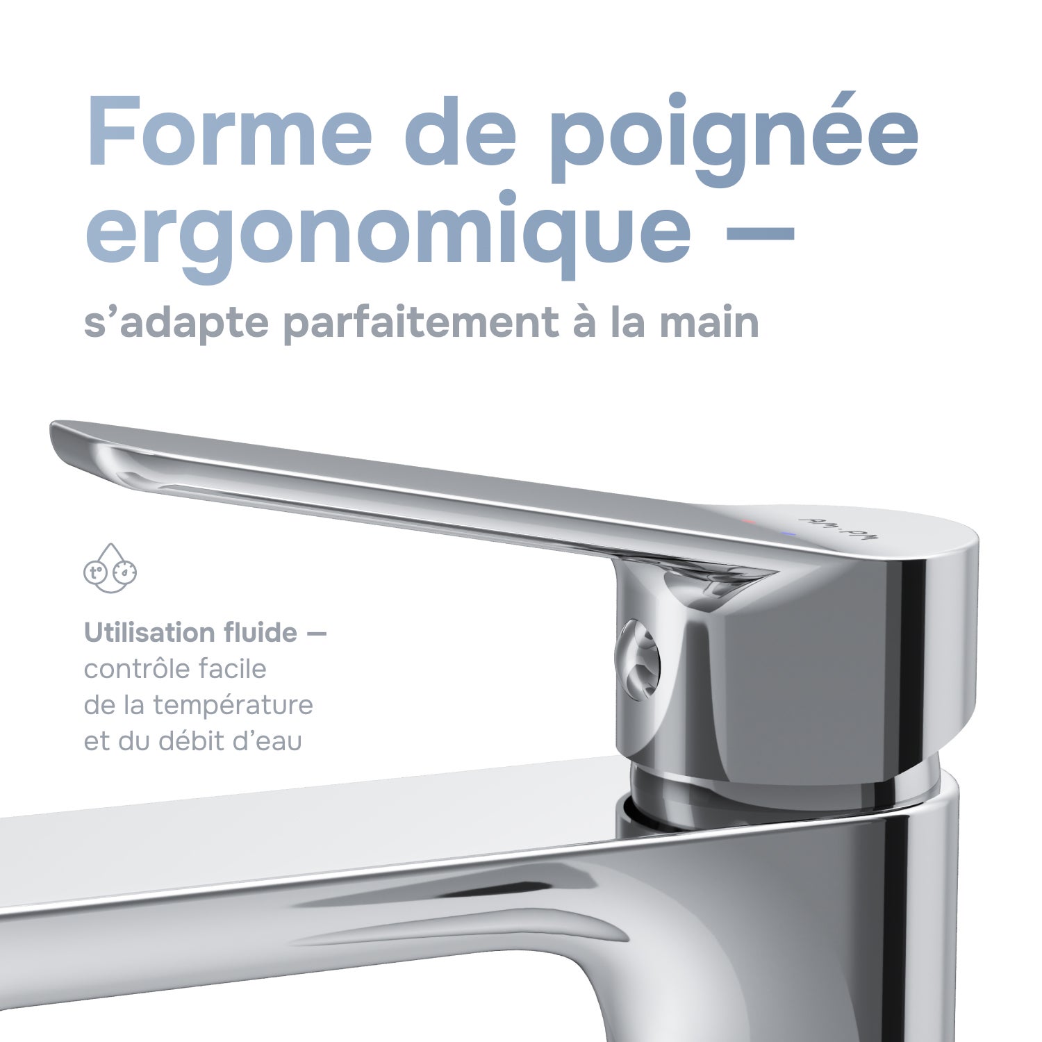 Mitigeur de Lavabo, Robinet de Lavabo, Mitigeur Salle de Bain Robinet de lavabo Chromé Hit, taille S,FTA02100 AM.PM - 4