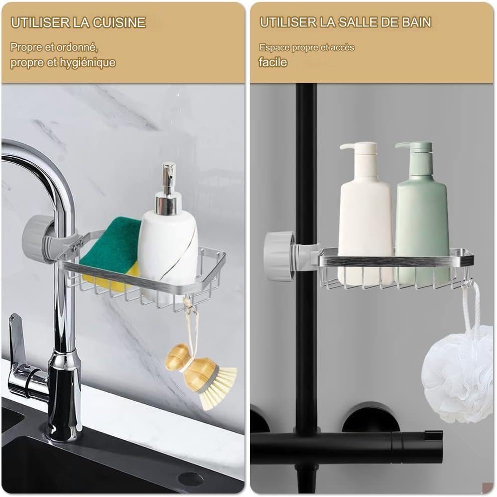 Suporte para sabonete de banho – Suporte para shampoo de banho, sem necessidade de perfuração, adequado para hastes de 25-40 mm - 2