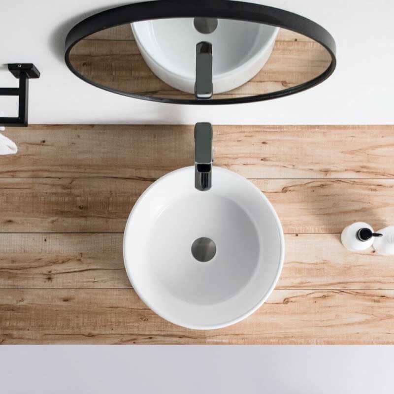 Vasque à poser ronde en céramique DAVIA Ø40.5 cm - 8
