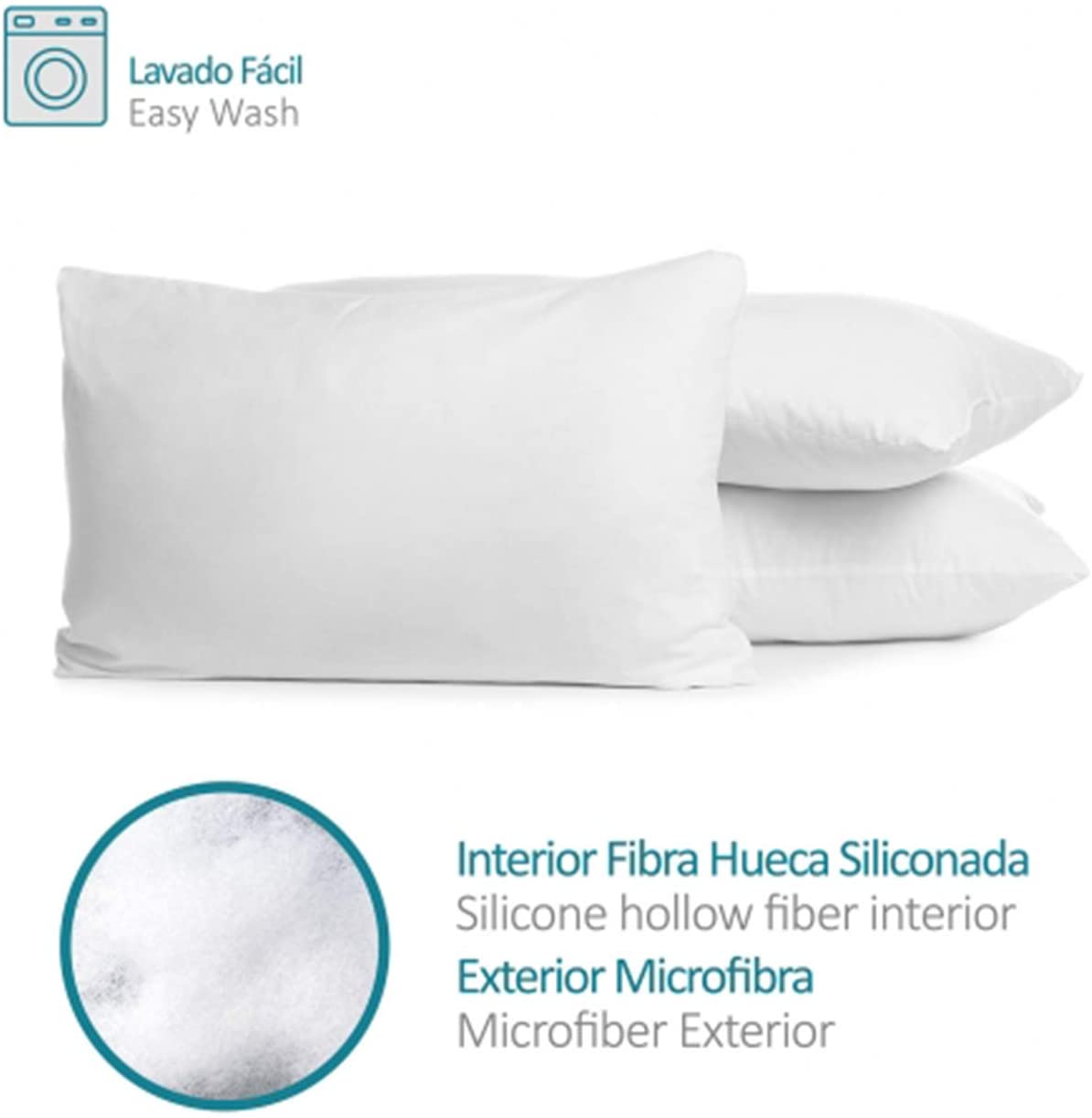 Almofada em fibra oca siliconizada de alta recuperação, toque suave, antialérgico, higiene garantida. (40 x 105 cm) - 4