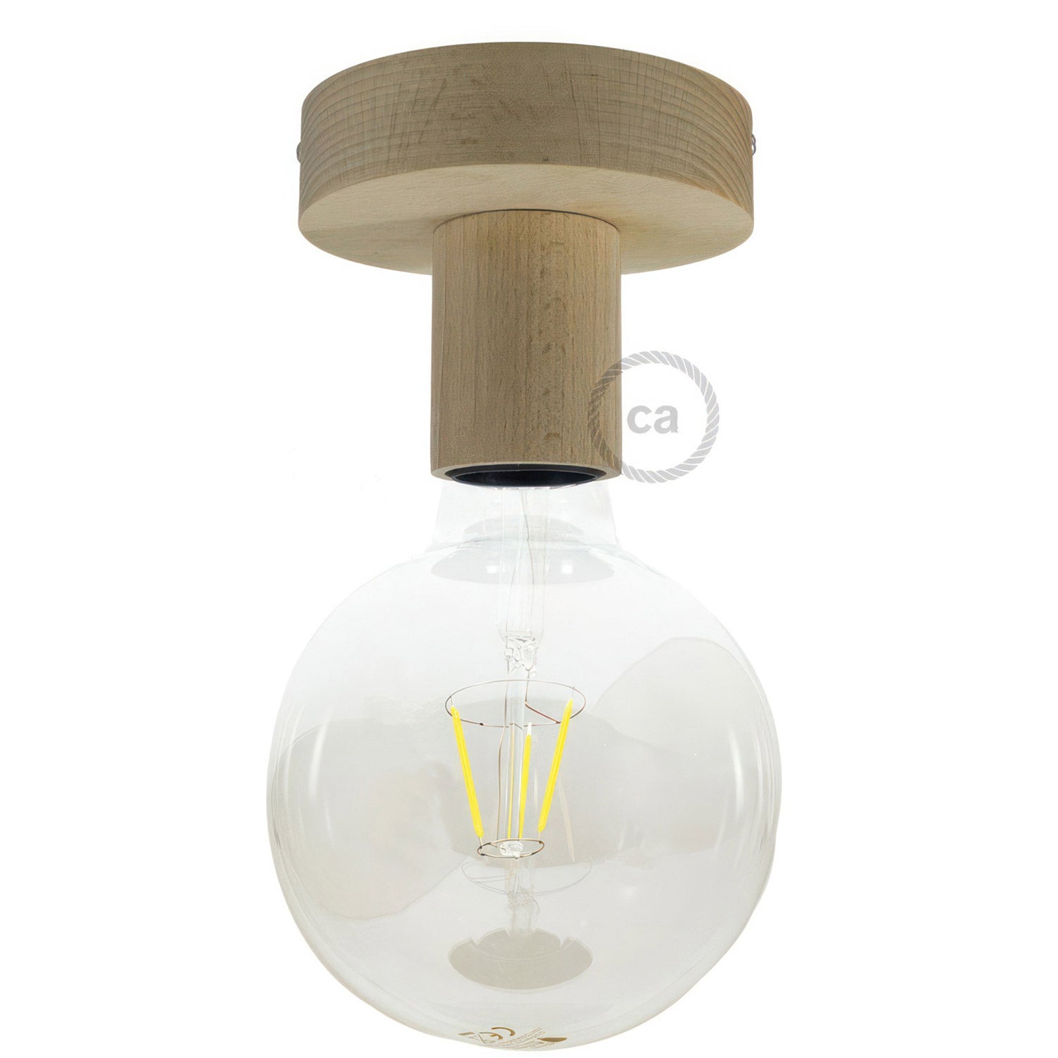 Fermaluce Wood S, punto luce a parete o soffitto in legno - 5