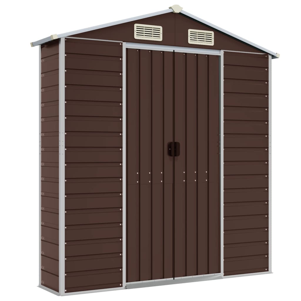 Maison Exclusive - Abri de jardin marron 191x895x198 cm acier galvanisé - 8