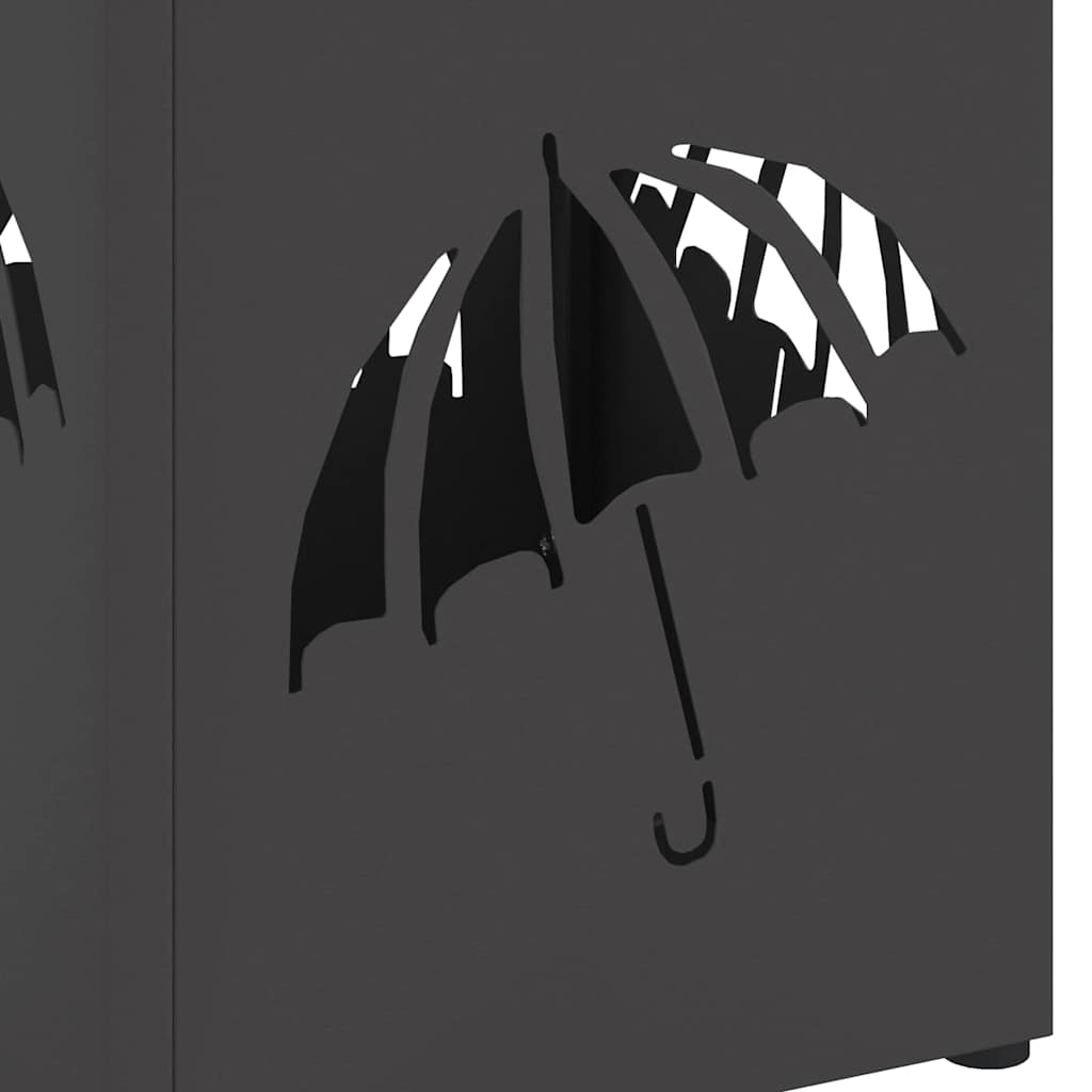 Porte-parapluies noir 15,5 x 15,5 x 49 cm en acier - 6