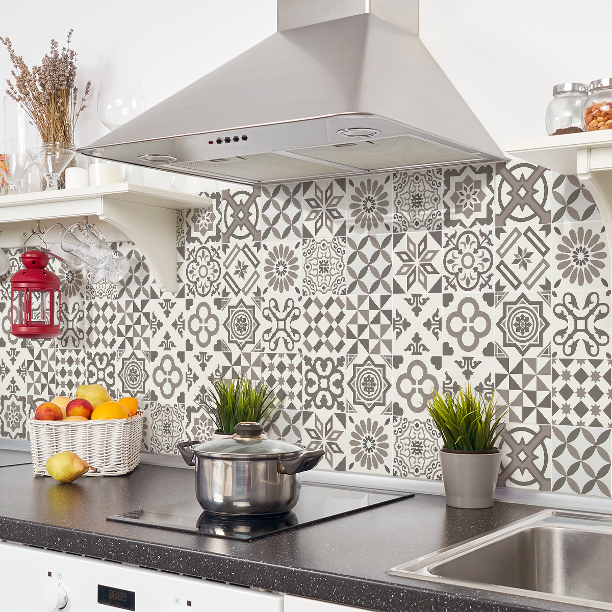 24 vinilos baldosas de cemento azulejos zuheros - adhesivo de pared - revestimiento sticker mural decorativo - 24stickers20x20cm