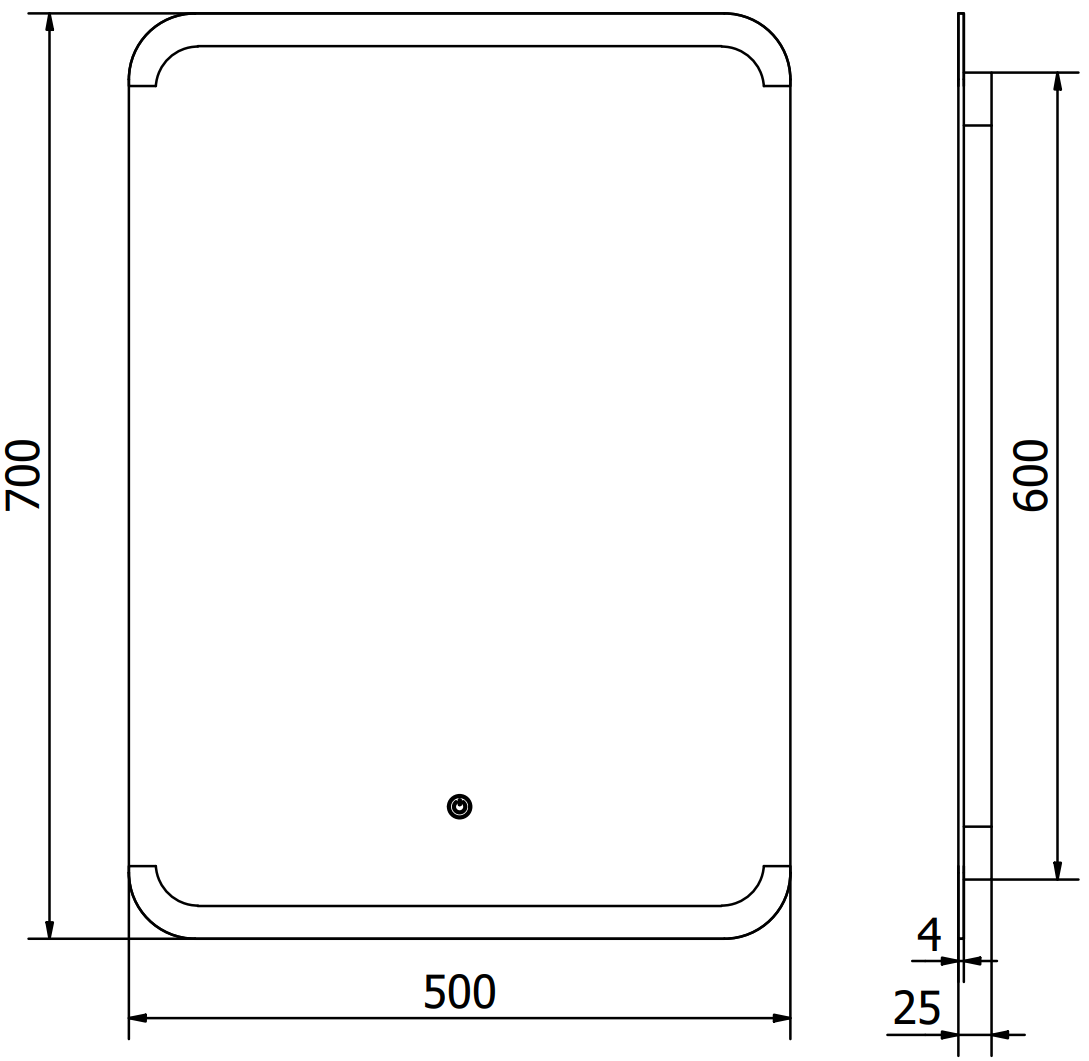 Mexen Nida lustro łazienkowe podświetlane 50 x 70 cm, LED 6000K, antypara - 9806-050-070-611-00 - 6