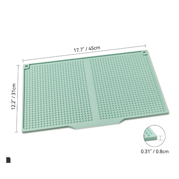Tappetino Scolapiatti In Silicone Con Bordo Di Scarico - 58,4 X 43,2 Cm - Extra Large - 3