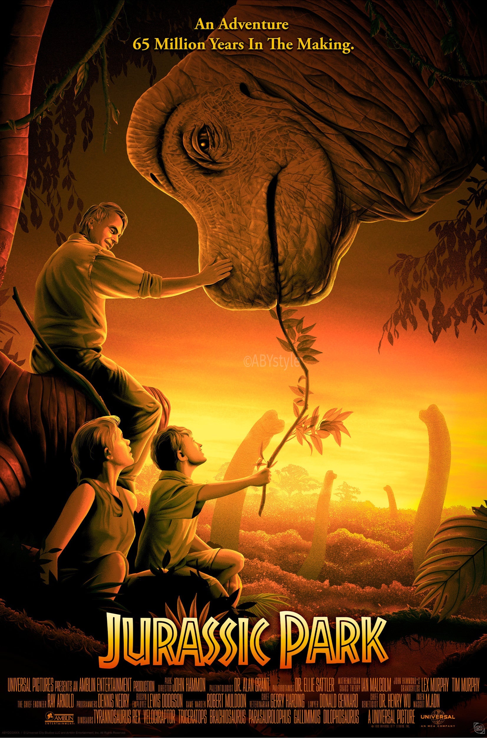 Jurassic Park illutration étain rétro Signe Vintage Affiche Plaque